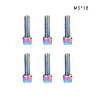 6pcs Tornillos Y Juntas Para Manillar De Bicicleta MTB Y Carretera TANKE M5 * 18 15mm Arco De Botella Arco De Agua Arco De Bebida Color Arco Iris - details 6