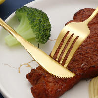 Juego De Cuchillería 30 Piezas Oro Acero Inoxidable Cristal De Espejo Juego De Comedor Oeste Utensilios De Plata - details 7