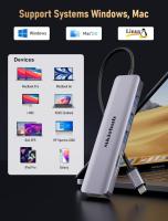 Hub USB C para MacBook Air/Pro, adaptador multipuerto USB C 6 en 1, adaptador USB-C con salida HDMI 4K, puerto USB 3.0, lector de tarjetas TF/SD para Dell, XP, HP, Surface y más dispositivos tipo C - details 5