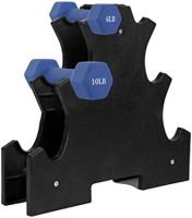 Soporte de almacenamiento para mancuernas, soporte compacto para mancuernas, soporte para pesas, resistente estante para mancuernas, 25 libras, juego de 2 acero (negro, talla única). - details 1