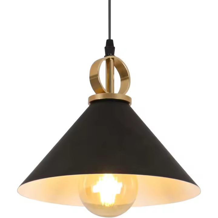 RICEEL Lámpara colgante industrial vintage, lámpara colgante de metal retro E27, lámpara de techo con diseño Edison para sala de estar, dormitorio, cafetería, bar, restaurante, Ø 25 cm (sin bombilla) [Clase energética E] Lámpara colgante para exteriores - 1