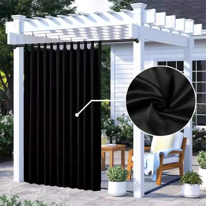 Cortina Térmica Impermeable Para Exterior 1PC Bloqueo De Sol Para Patio Porche Pergola Cabana Decoración Clásica Estilo Sólido - 1