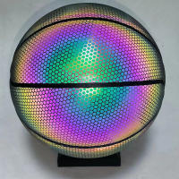 Baloncesto Luminoso Reflectante Holográfico Balón De PU Resistente Al Desgaste Juego Deportivo Nocturno Para Partidos De Fútbol - details 1