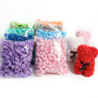 50/100Pcs Flores Rosa Artificiales 3.5cm PE Espuma Flores Falsas Para Decoración De Casa Boda Regalos DIY Accesorios De Caja - details 0