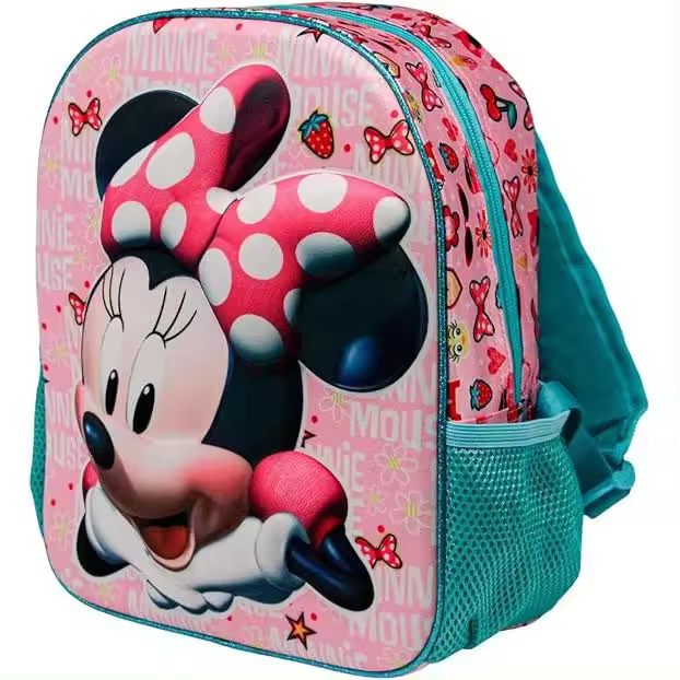 Mochila 3D Pequeña Minnie Mouse Star Color Rosa y Turquesa. Tamaño 31x26x11cm. KARACTERMANIA - 1