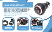 Banner - Pomo de 6 cambios marcha coche compatible con Audi, Seat y VW rojo