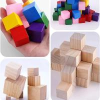 6PCS Bloques De Madera No Terminados De 3cm Para Manualidades De Madera Cubos De Pino Para Pintura Puzzle Y Grabado DIY - details 2