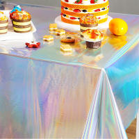 Mantel Desechable Láser Rectangular De Aluminio Arcoíris Para Decoración De Cumpleaños Y Bodas 1 Pieza Moderno Estilo Plástico - details 3