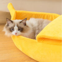 Cama Para Gato En Forma De Plátano Casa Divertida Y Acolchada Múltiples Colores Duradera Y Portátil Almohadilla Para Perro Accesorios Para Mascotas - details 2
