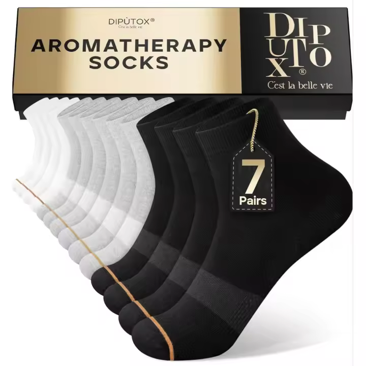 Calcetines de algodón para hombres y mujeres, calcetines deportivos con soporte de arco, aroma aromático, ideales para senderismo y correr - 1