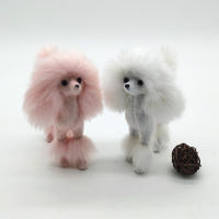Figura De Poodle Rosa De 4 Pulgadas Peluche Simulación Perro Juguetes Regalo Artesanías Decoración Para El Hogar - details 0
