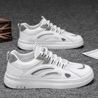 Zapatos De Hombre Primavera Verano Algodón Transpirable Casual Plataforma Bajo Blanco Moda 2024 Zapatillas De Cuero Artificial Talla Verdadera - details 1