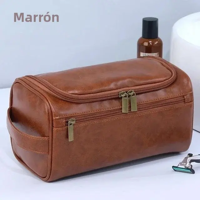 Bolsa De Viaje Para Hombres Y Mujeres Organizador De Maquillaje Y Cosméticos PU Impermeable Con Almacenamiento Portátil Y Colgante - 1
