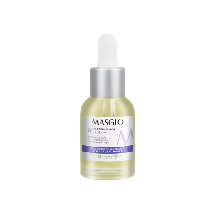 Masglo Aceite Regenerador de Cutícula Uñas 30mL - Aceite para la Cutícula - Aceite de Almendras, Ceramidas y Vitamina E - 1