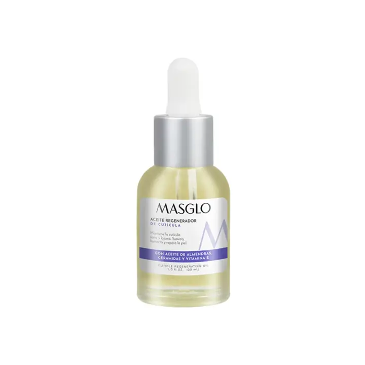 Masglo Aceite Regenerador de Cutícula Uñas 30mL - Aceite para la Cutícula - Aceite de Almendras, Ceramidas y Vitamina E - 1