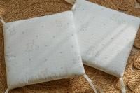 LALA - Juego de ropa de Cama para Cuna de Bebe, Gasa Anticolisión de Algodón PUE, Elephant Blanco, Pieza Enter de 30*30, lavable, - details 11