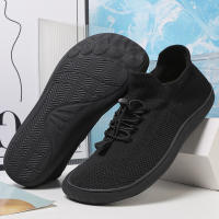 Zapatillas De Caminar Unisex Con Suela De Cero Bajada Y Punta Ancha Hechas De Malla Transpirable Y Material Suave Talla Grande - details 3