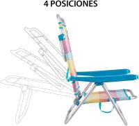 Monty Silla Playa Baja Plegable Aluminio Textileno Multicolor Rainbow - details 2