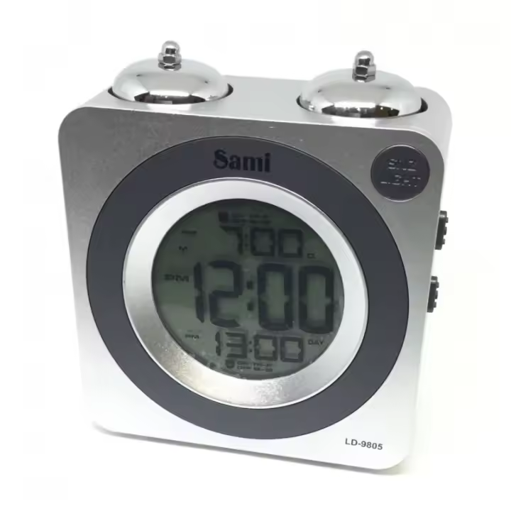 Despertador Digital Lcd Campana Gris - 1