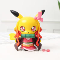 Figuras De Colección Anime Hot Pikachu Cosplay Demon Slayer Tanjirou Nezuko Zenitsu Inosuke PVC 9CM Regalo De Cumpleaños Para Niños - details 3