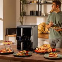 Cecotec Freidora de Aire sin Aceite - Air Fryer 10L Cecofry DuoLevel 10000 DuoSize Window. 2000W, Diseño Vertical, 2 Cubetas 3.5L y 6.5L, Sync, 10 Menús, Temp 80-200ºC, Ventana Superior, Panel Táctil - details 0