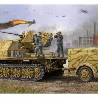 TROMPETER 01526 ALEMÁN 3,7 cm FLAK 37 AUF SD.KFZ.7/2 VERSIÓN TARDE 1/35 - 1