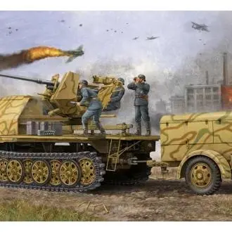 TROMPETER 01526 ALEMÁN 3,7 cm FLAK 37 AUF SD.KFZ.7/2 VERSIÓN TARDE 1/35 - 1