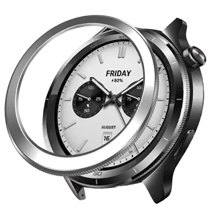 For Xiaomi Watch S4 S3 PC Watch Bezel Slim Design Smartwatch Ring Frame - Black - 1