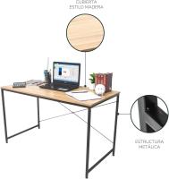Escritorio Diseño Industrial para Computadora o Laptop, Minimalista Ideal Home Office, Recamara o Juvenil, Fácil Armado, con Estructura Resistente 100x40x70cm - details 2
