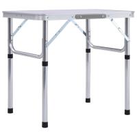 vidaXL Mesa de Camping Plegable Aluminio 60x45 cm Senderismo Camping Color Blanco,  Gris, y mas - details 0