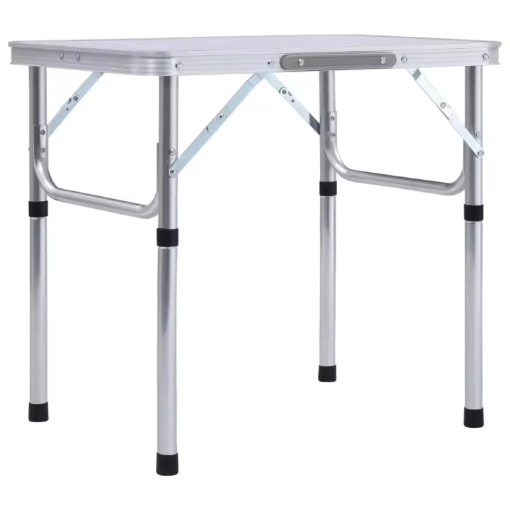 vidaXL Mesa de Camping Plegable Aluminio 60x45 cm Senderismo Camping Color Blanco,  Gris, y mas - 1