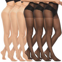 Kave 6 Pares De Medias De Nylon Ultrafinas Para Mujer Talla Alta Sólidas En Negro Leggings De Pierna Alta Para Damas - details 5