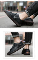 Zapatos Casuales Para Hombre En Cuero Mocasines De Alta Calidad Confortables Y Transpirables De Punta Redonda Antideslizantes Para Exterior Y Interior - details 16