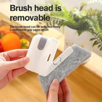 1pc Herramienta De Limpieza 2 En 1 Para Ralladuras De Ventanas Y Puertas Cepillo Portátil Para Ralladuras De Ventanas Y Puertas Herramienta De Limpieza De Trax De Puertas Deslizantes - details 2