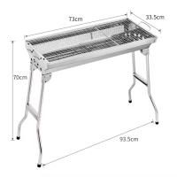 Maxia Market - Barbacoa de Carbón Acero Inoxidable Plegable portátil 73x33x71 cm, Una Sensación Comoda, Estetico y Resistente, Facil de Limpiar - details 0