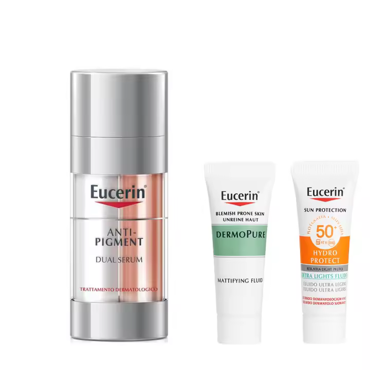 Eucerin Anti-Pigment Dual Sérum 30 ml + Regalo Fluido Matificante Dermopure 5 ml y Solar Hydro Protect 5 ml - 1