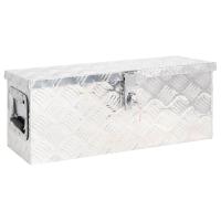 vidaXL Caja de Almacenaje de Aluminio Herramientas con Tapa Arcón Baúl Color Negro,  Plateado, y mas - details 1