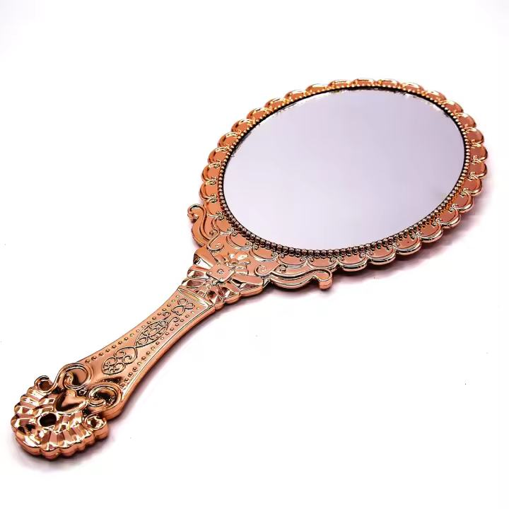 Espejo de mano Espejo de mano vintage con asa Espejo de maquillaje de tocador Espejos de viaje - 1
