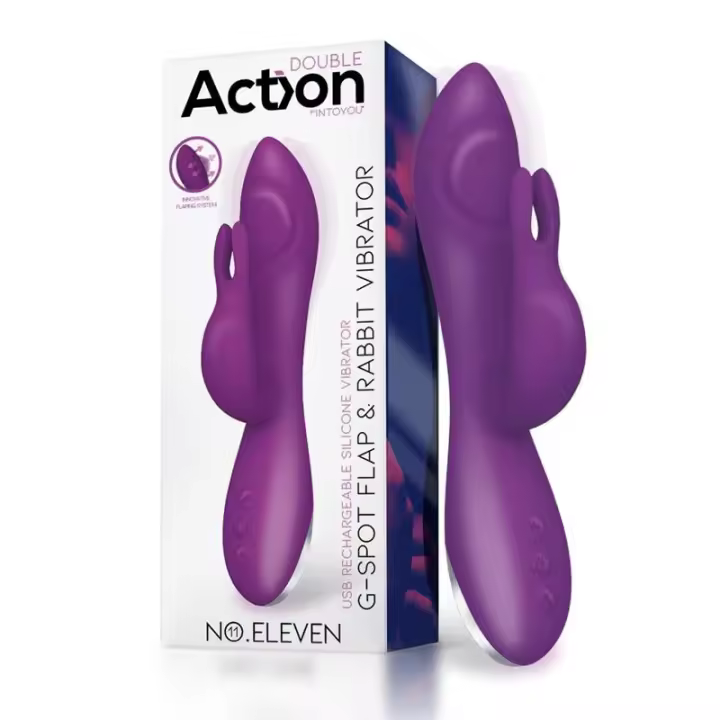 No. Eleven Vibrador con Conejito, Punto G y Fución de Pulsación USB Margnético Silicona - 1