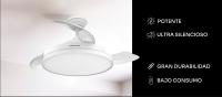 Mellerware - Ventilador de Techo Retráctil Brizy Foldable 40W  6 Velocidades  3 Aspas  Motor DC Ultra silencioso  Temporizador  Función Verano Invierno  Luz LED - details 0