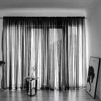 Cortina De Tules Sólida Y Transparente 100x200cm Para Sala De Estar Y Dormitorio Panel De Cortina Exterior Moderno Sin Doble Capa Ni Aislamiento Solar - details 28