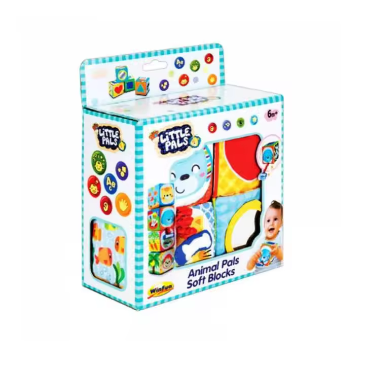 Mattel Juego de Bloques de Trapo Animales 20 Piezas Winfun - Divertido y Educativo - 1