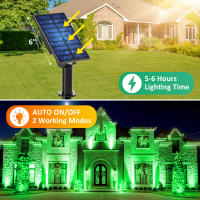 Lámpara Solar LED Verde Super Brillante Para Exterior Impermeable IP65 Luz De Jardín Solar Con Sensor De Movimiento Control Remoto Incluido - details 6