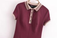 Vestido Mini Elegante Para Mujer TRAF Otoño 2024 Estilo Británico Chic Casual Manga Corta Cierre Pullover Silueta Trumpet/Mermaid - details 3
