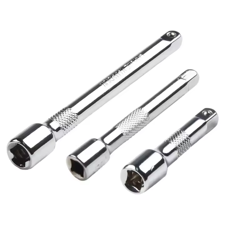 3pcs Extensiones De Barras De Acero Cromado 1/4 Pulgada Adaptador De Llaves Y Destornillador Longitud De 50/75/100MM - 1