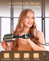 Cepillo secador de pelo cepillo secador de pelo en uno, secador de pelo 4 en 1 y voluminizador estilizador con cepillo de aire caliente antifrizz de iones negativos, alisador de pelo cepillo rizador herramienta profesional para el cabello - details 4