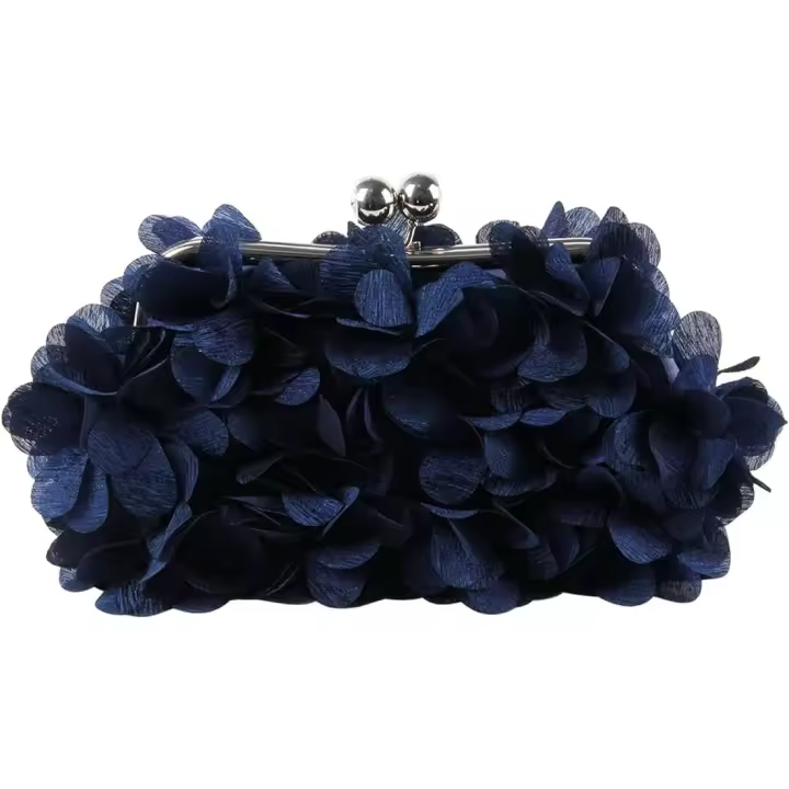 Bolso de Mano de Noche para Mujer Bolso de Flores con Cadena para Fiesta de Boda para Mujer, Monedero - 1