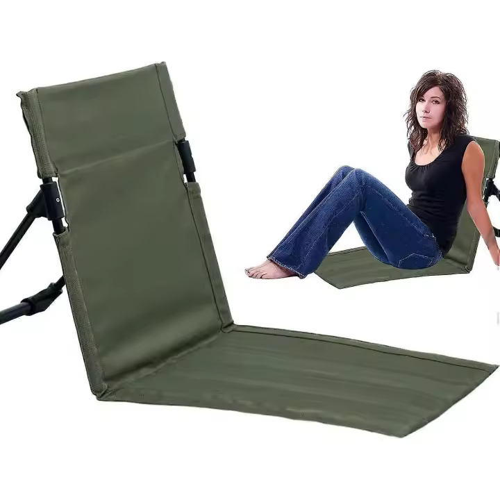 Silla de playa plegable, silla de playa plegable al aire libre, silla del viaje, respaldo del tumbona de la playa del amortiguador de la ayuda, conveniente para acampar - 1