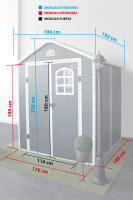 Orion91 -  Caseta Resina Gris con Suelo Cobertizo Jardin ESENTIAL. Medidas: 226x190x192cm GARDEN HOUSE GARAGE 91 - details 2