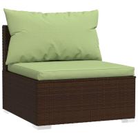 vidaXL Sofá central de jardín con cojines ratán sintético Negro y crema, Marrón y crema, Gris y antracita Conjunto Terraza Muebles Jardín Exterior Juego de Muebles de jardín Mueble Jardín Exterior Muebles de Salon Exterior - details 2